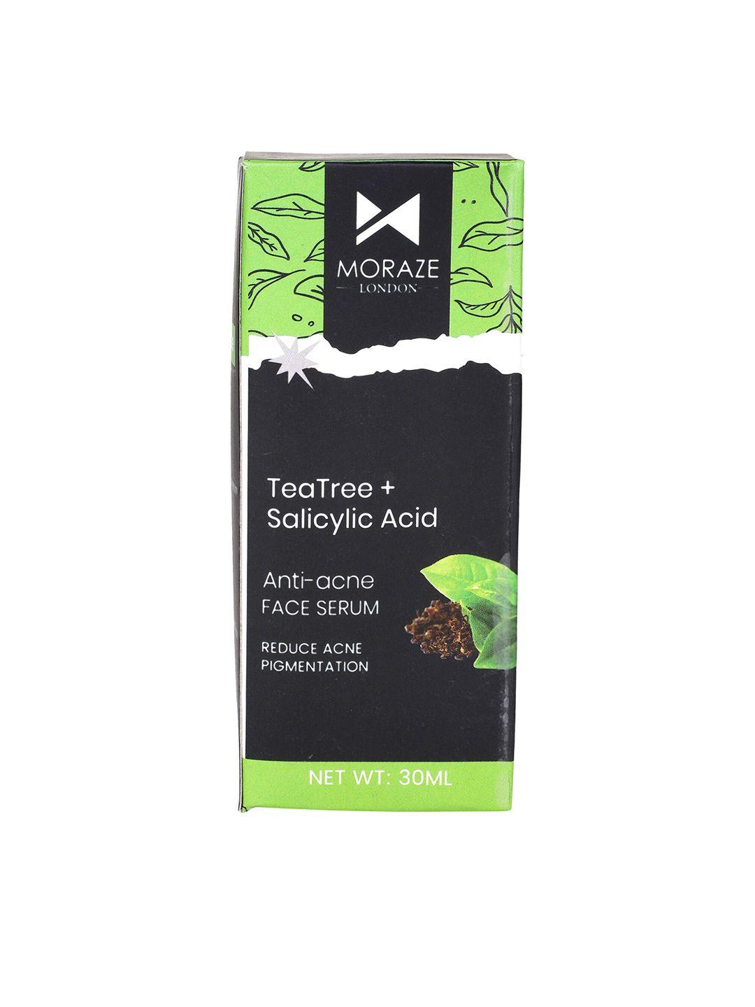 moraze tea tree & salicylic acid face serum for reducing acne & pigmentation - 30 ml