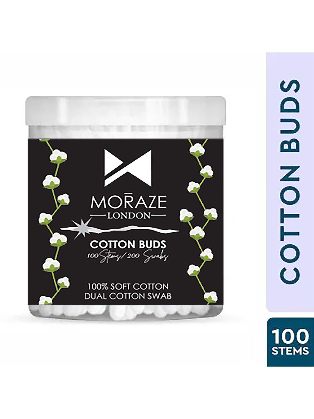 moraze 200 pcs premium paper stick cotton ear buds for ear nose cleansing & makeup removal