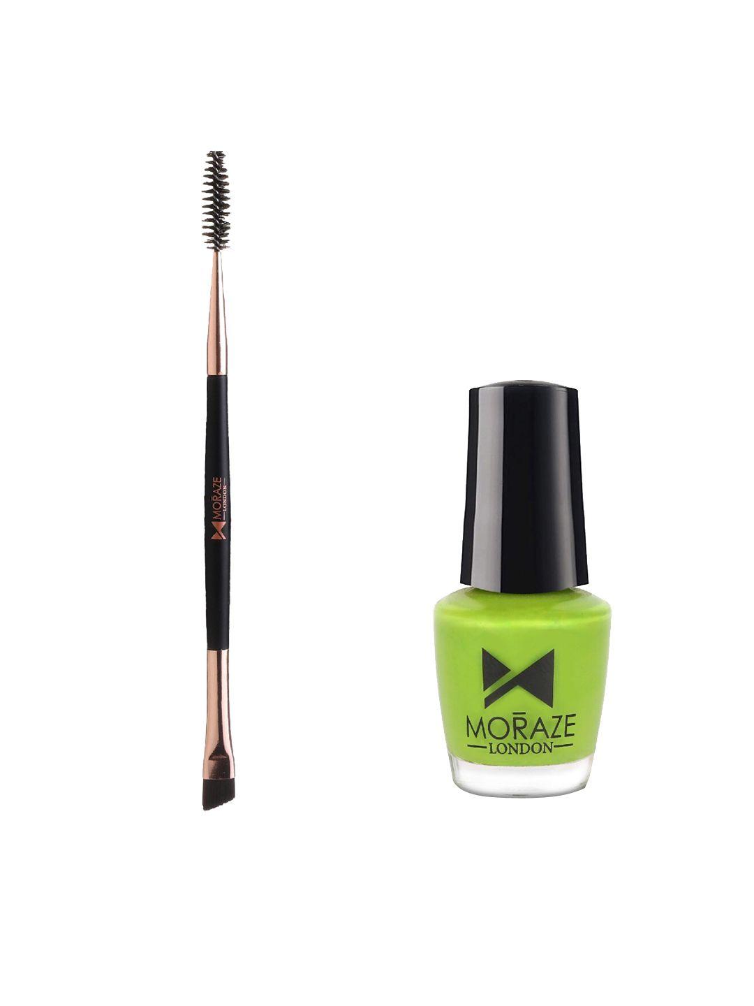 moraze set of double ended brush & nail paint 5 ml - forest forest