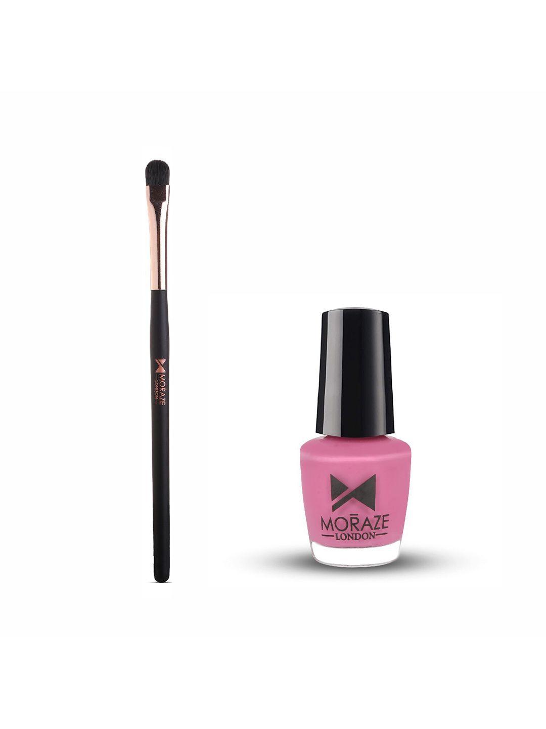 moraze set of eyeshadow brush & nail paint 5 ml - you make me blush