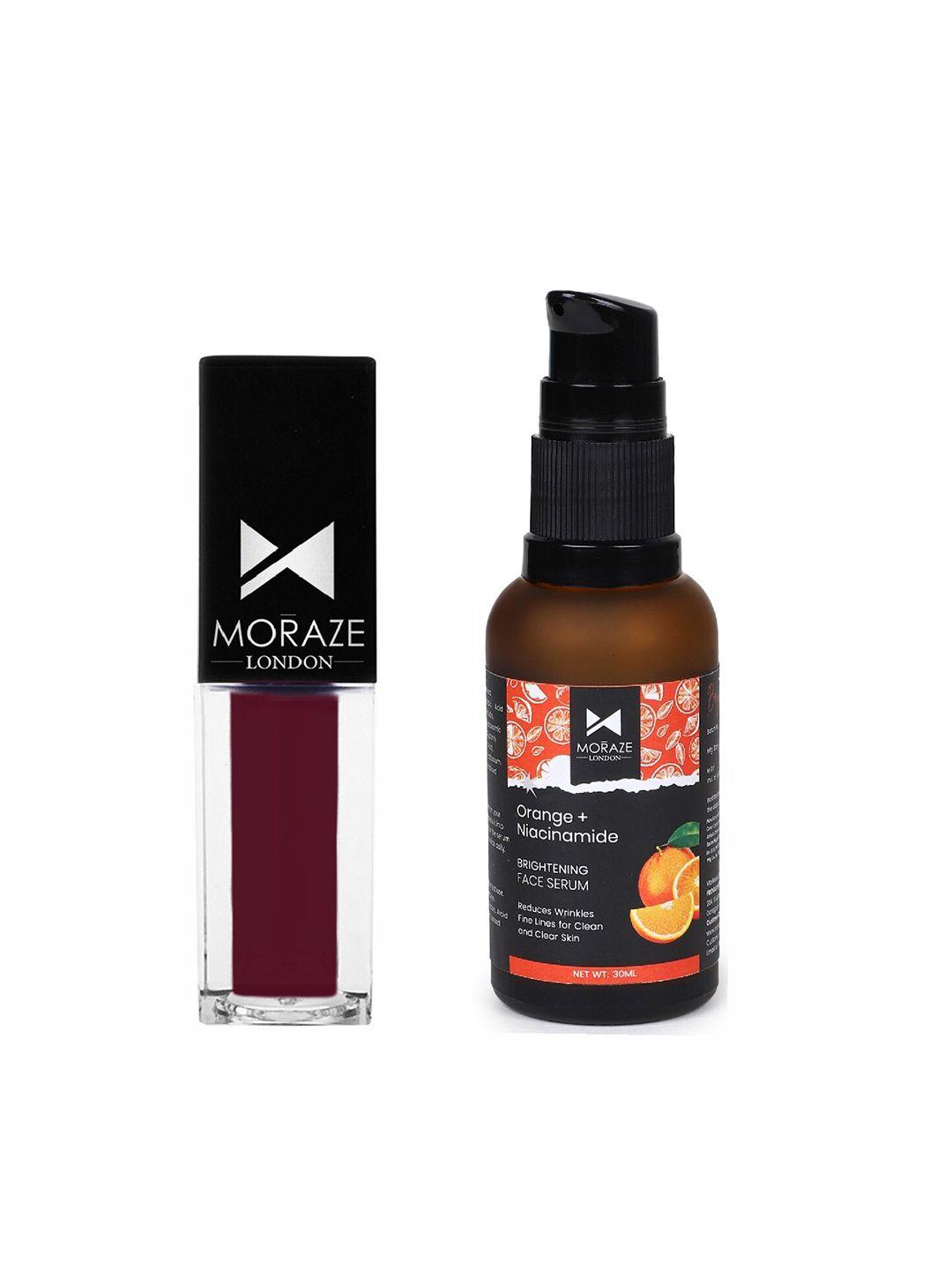 moraze set of orange+niacinamide face serum 30ml & mini matte lipstick 3ml - last friday