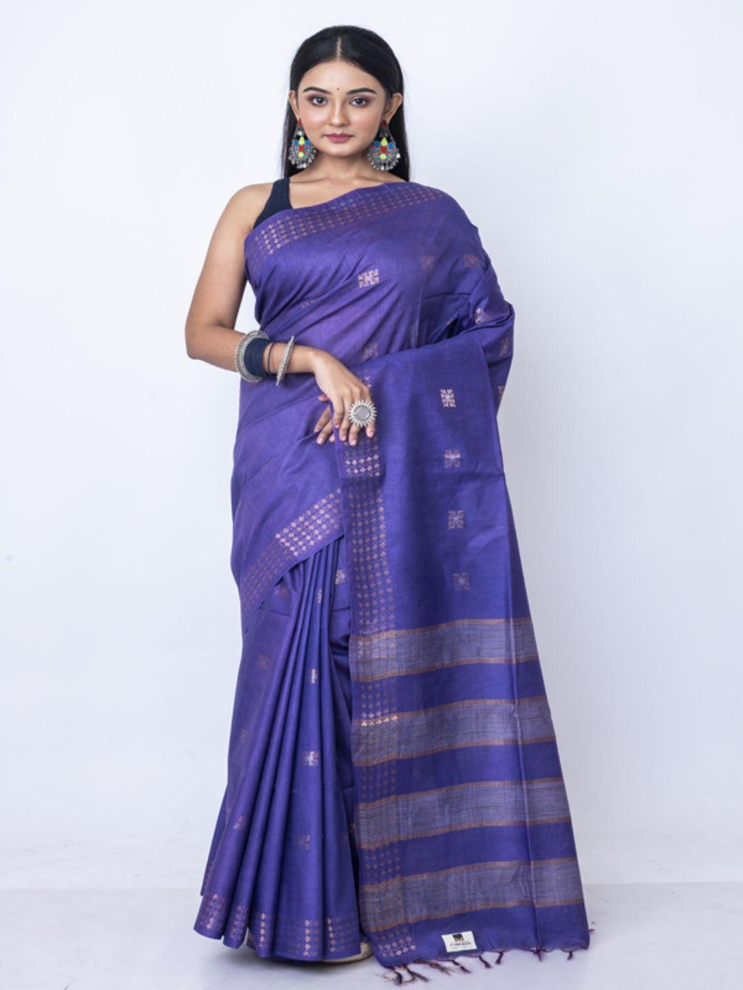 morchari woven design zari silk cotton bhagalpuri saree