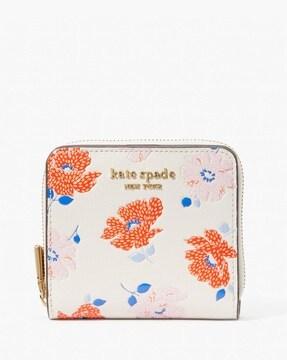 morgan dotty floral embossed small compact wallet