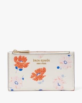 morgan dotty floral embossed small slim bi-fold wallet