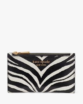 morgan zebra embossed small slim bi-fold wallet