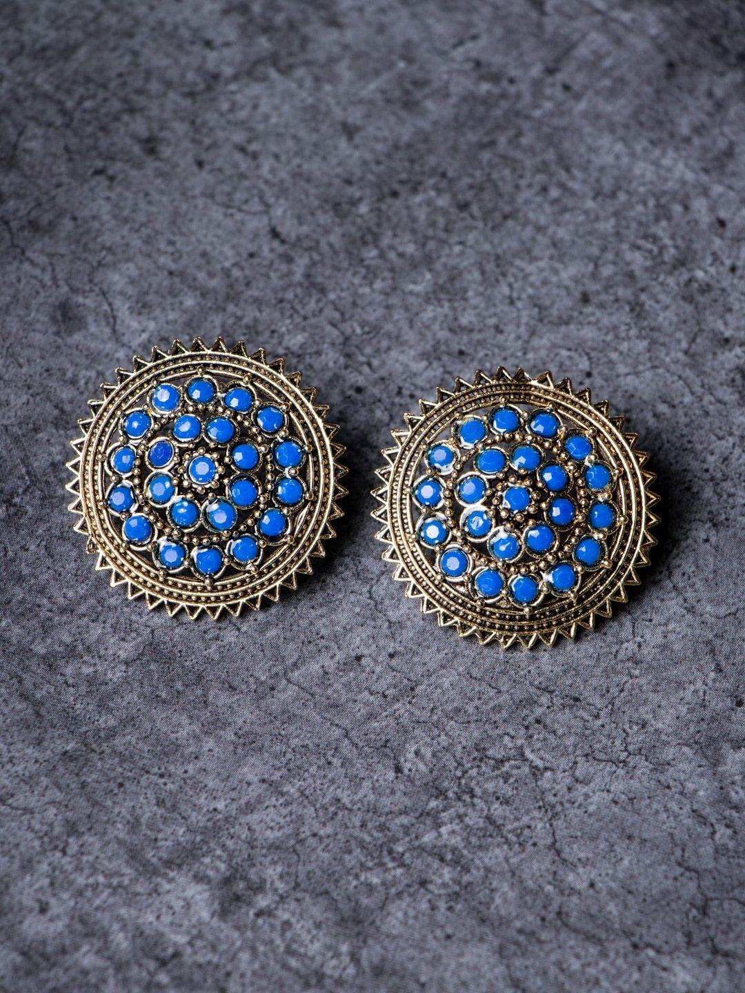 morkanth jewellery navy blue contemporary studs earrings
