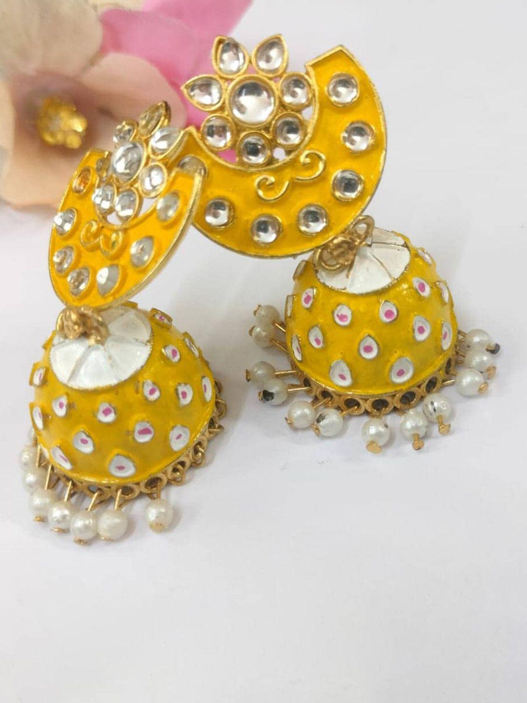 morkanth jewellery gold-plated contemporary jhumkas earrings