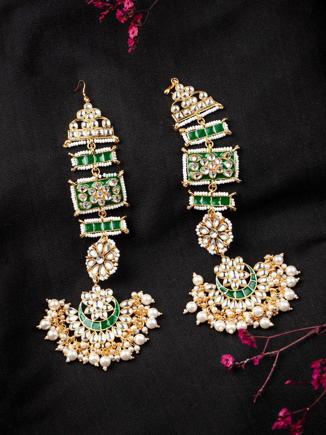 morkanth jewellery green contemporary chandbalis earrings