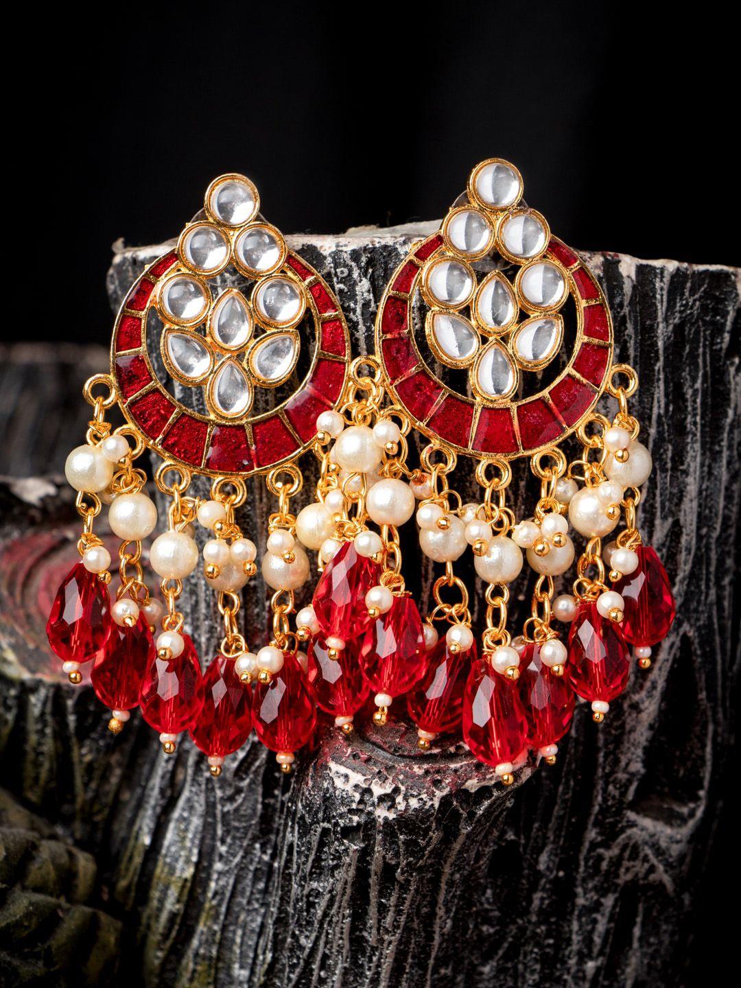 morkanth jewellery red contemporary chandbalis earrings