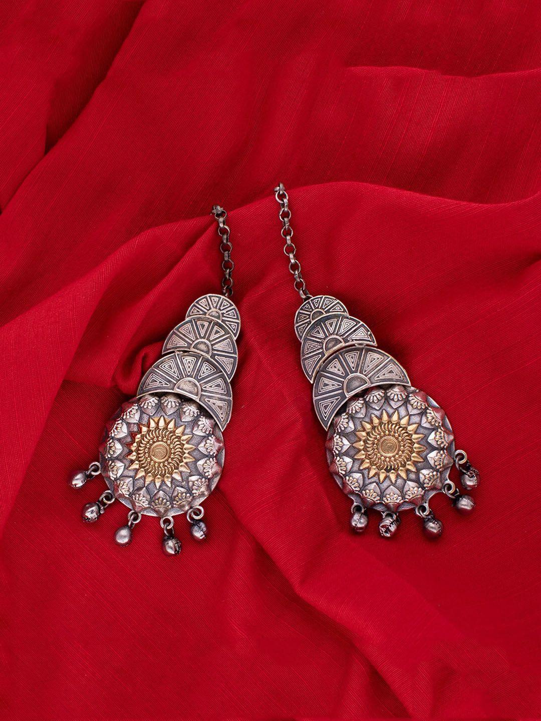 morkanth jewellery silver-toned contemporary drop earrings