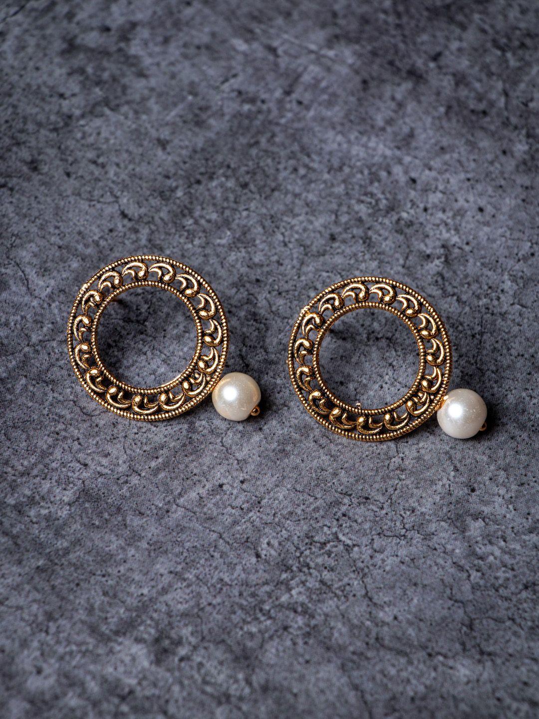 morkanth jewellery women gold round studs earrings