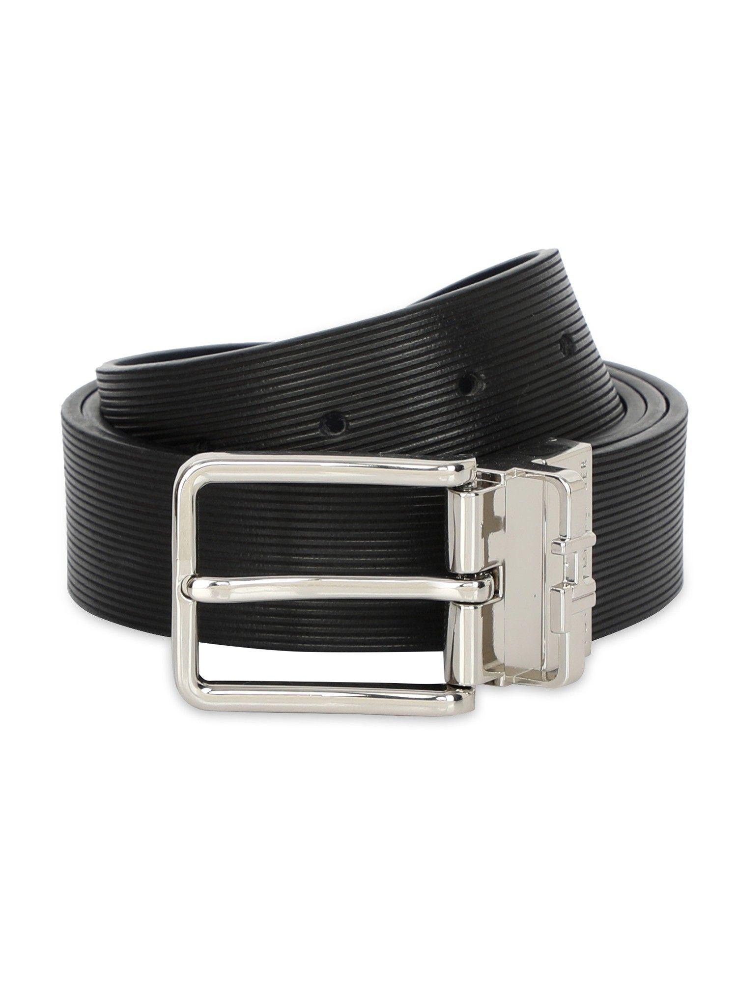 morley mens leather reversible belt textured black & navy