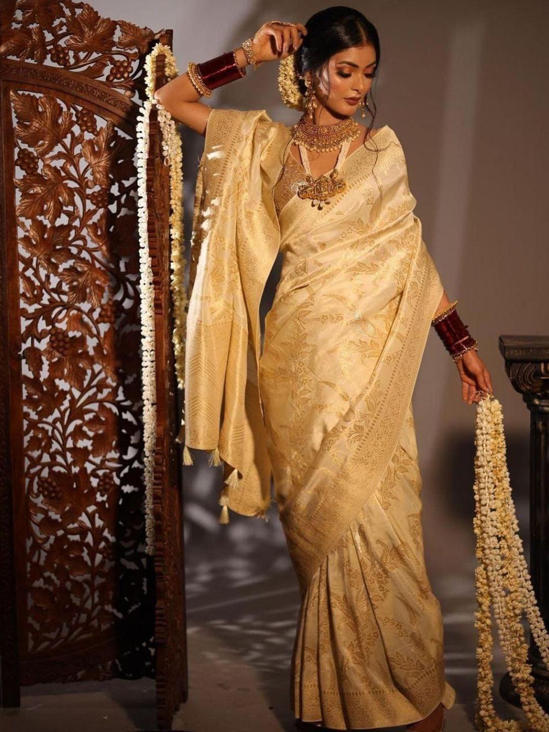morly ethnic motifs woven design zari kanjeevaram saree