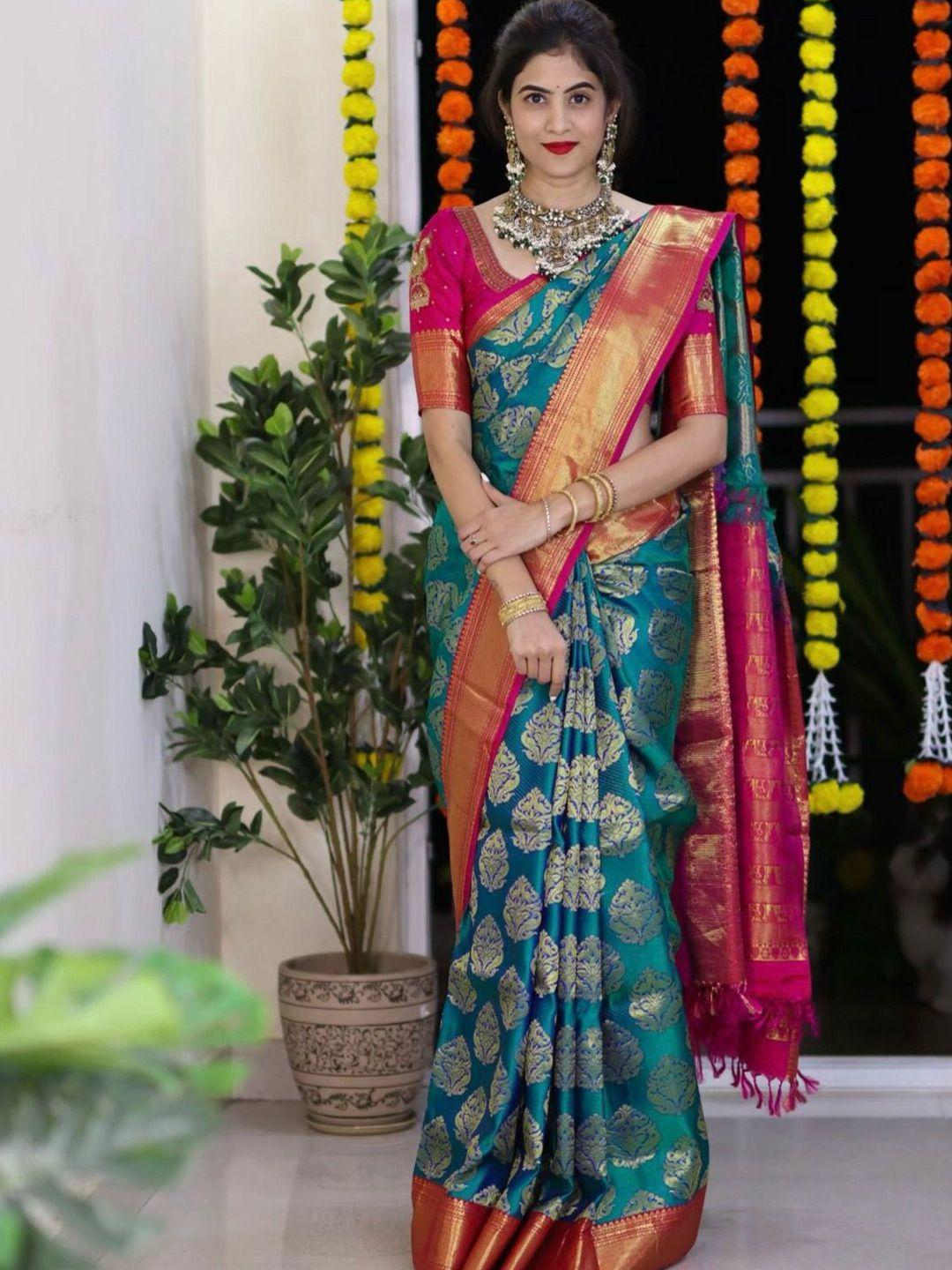 morly ethnic motifs woven design zari kanjeevaram saree