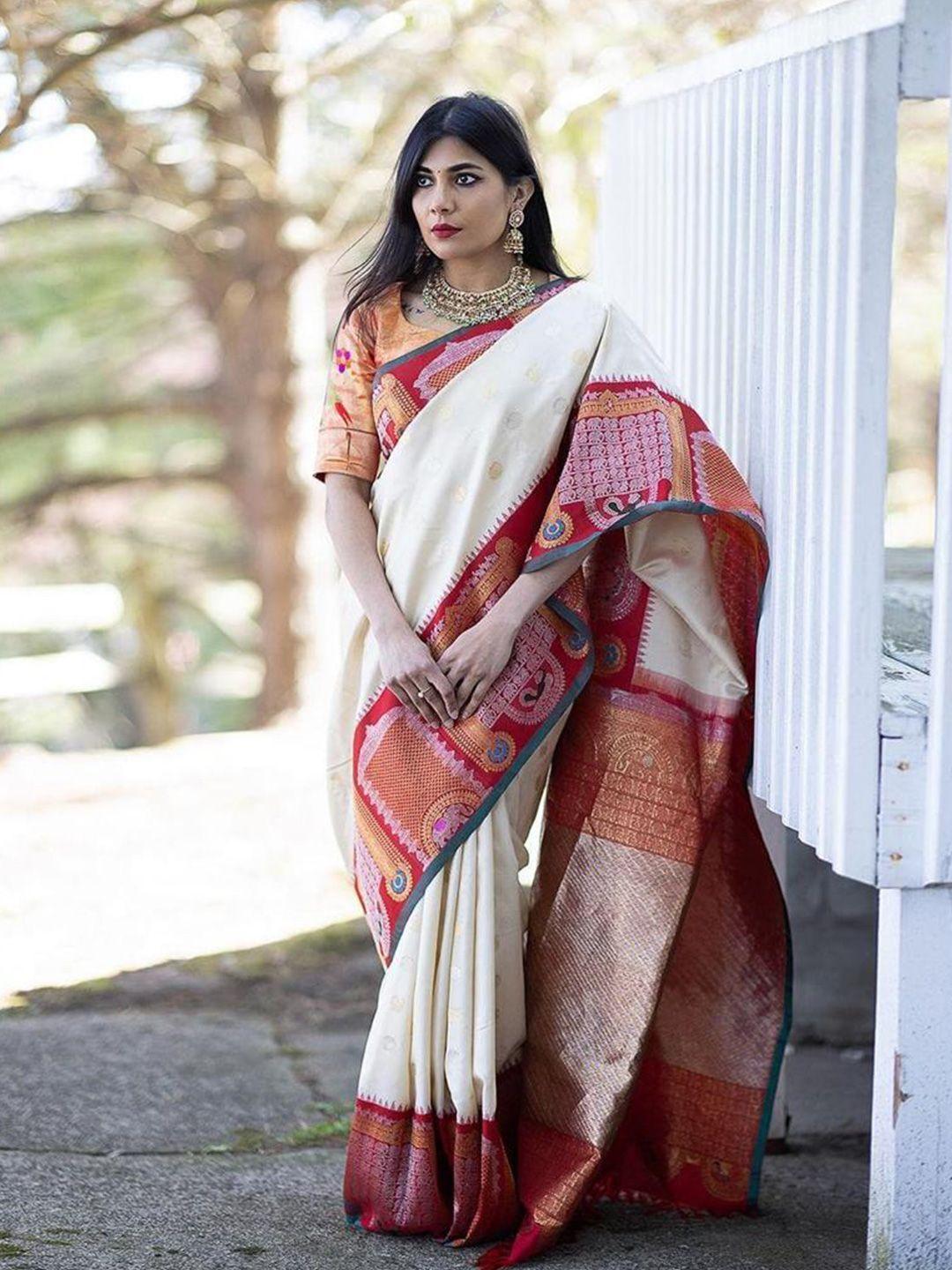 morly geometric woven design zari kanjeevaram saree