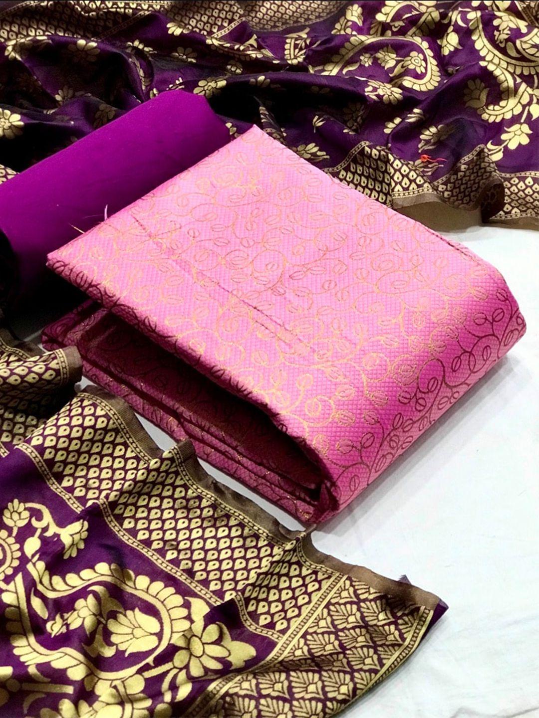morly woven design dupion silk banarasi jacquard unstitched dress material