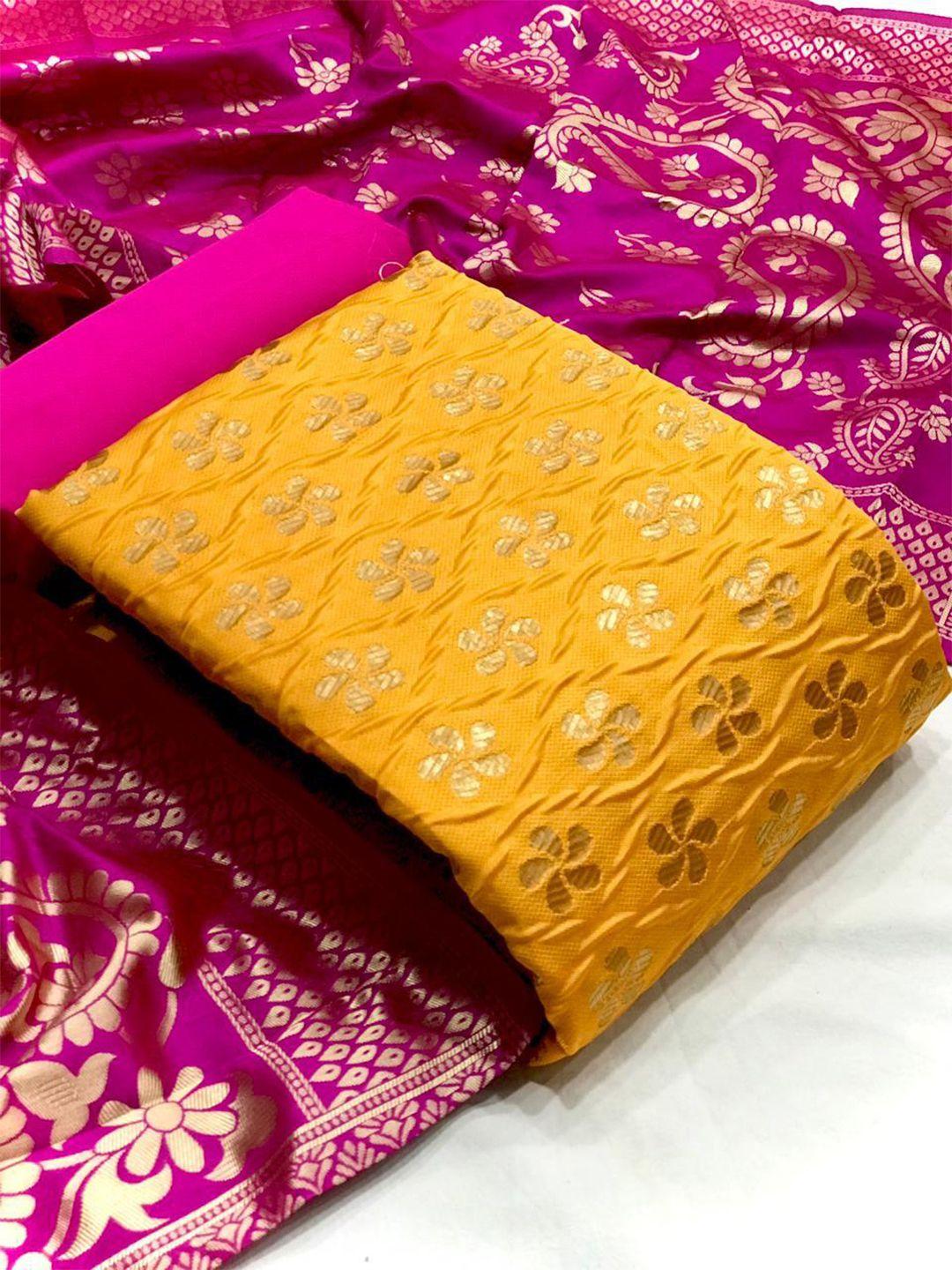 morly woven design dupion silk banarasi jacquard unstitched dress material