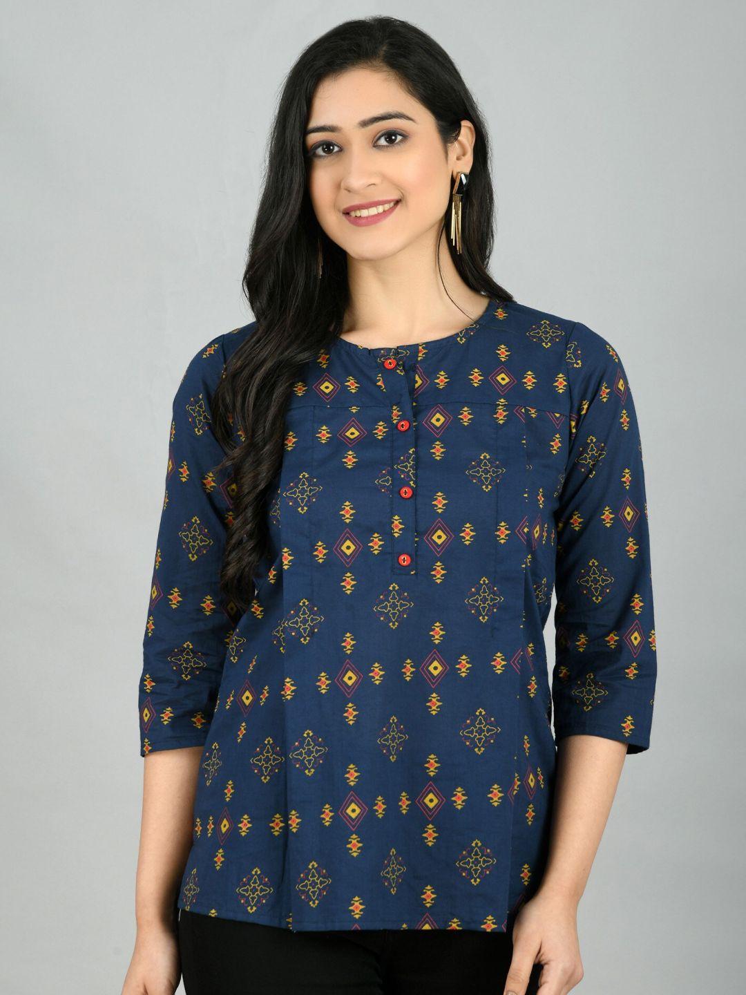moshe ethnic motifs printed a-line top