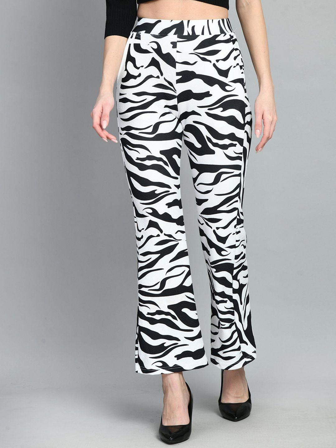 moshe women animal printed high-rise bootcut trousers