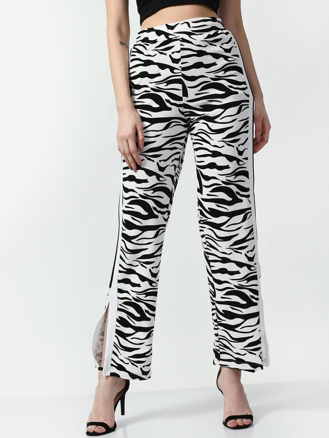 moshe women animal printed relaxed high-rise trousers