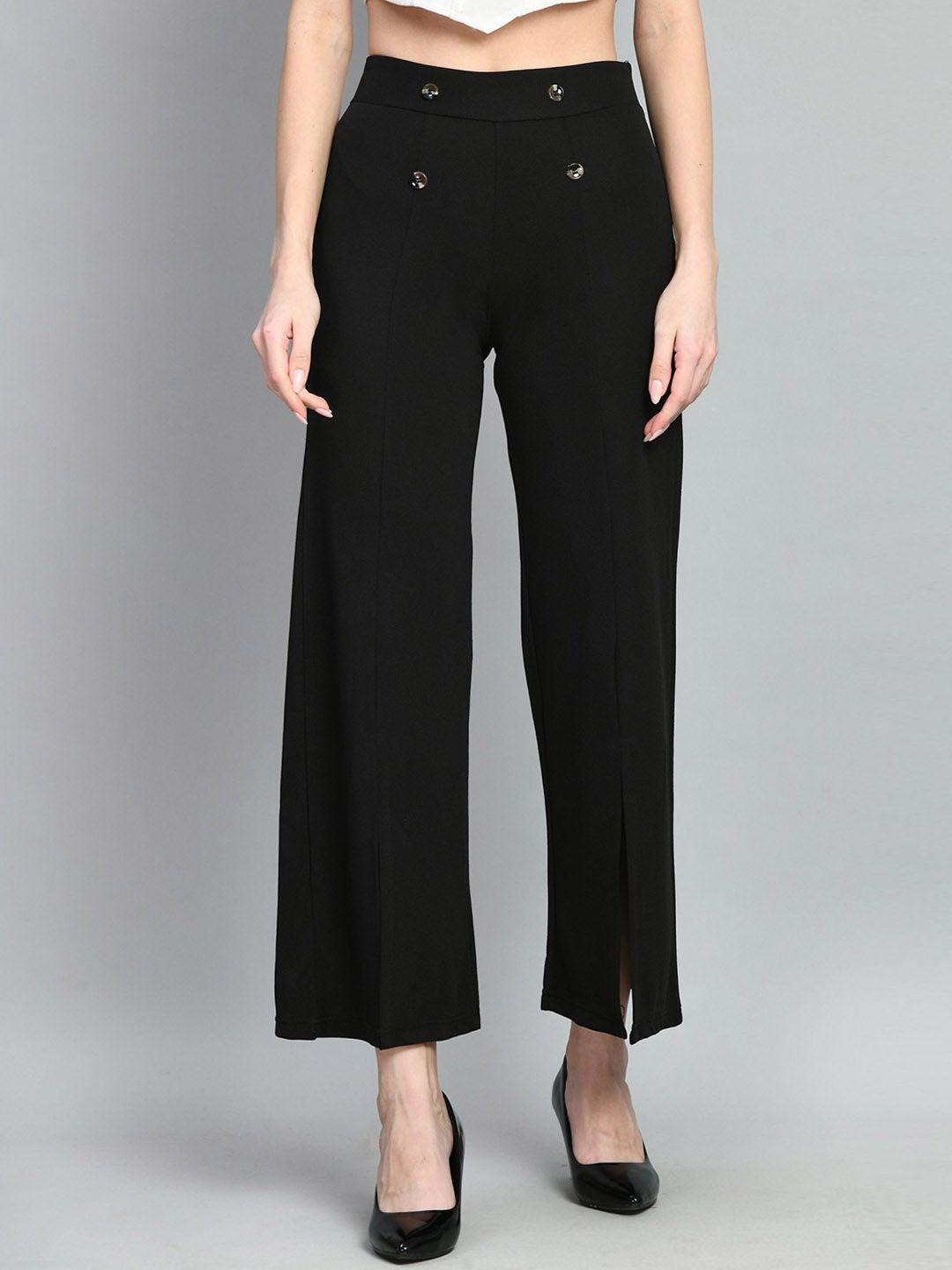 moshe women relaxed high-rise bottom slit parallel trousers