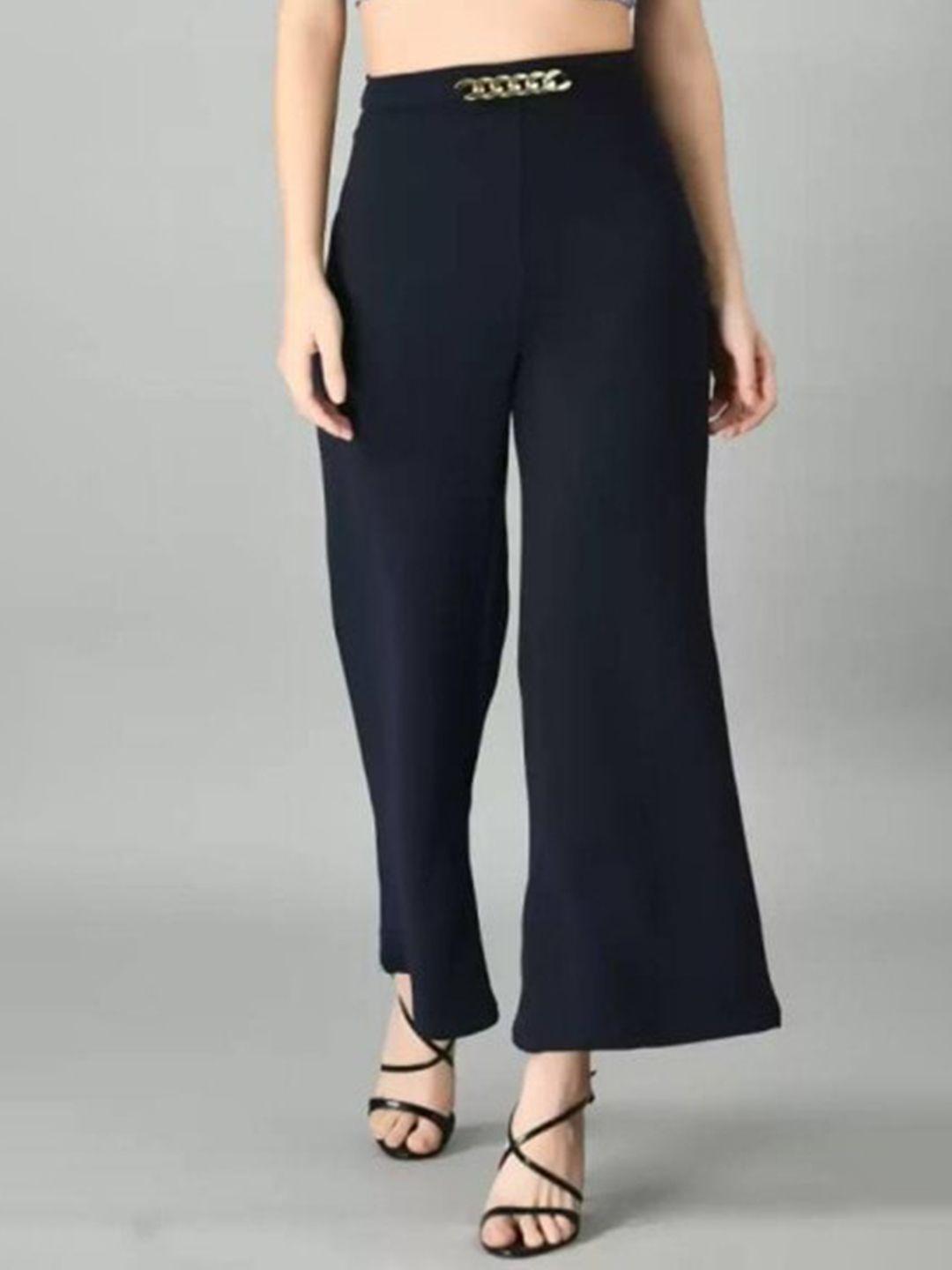moshe women relaxed high rise plain parallel trousers