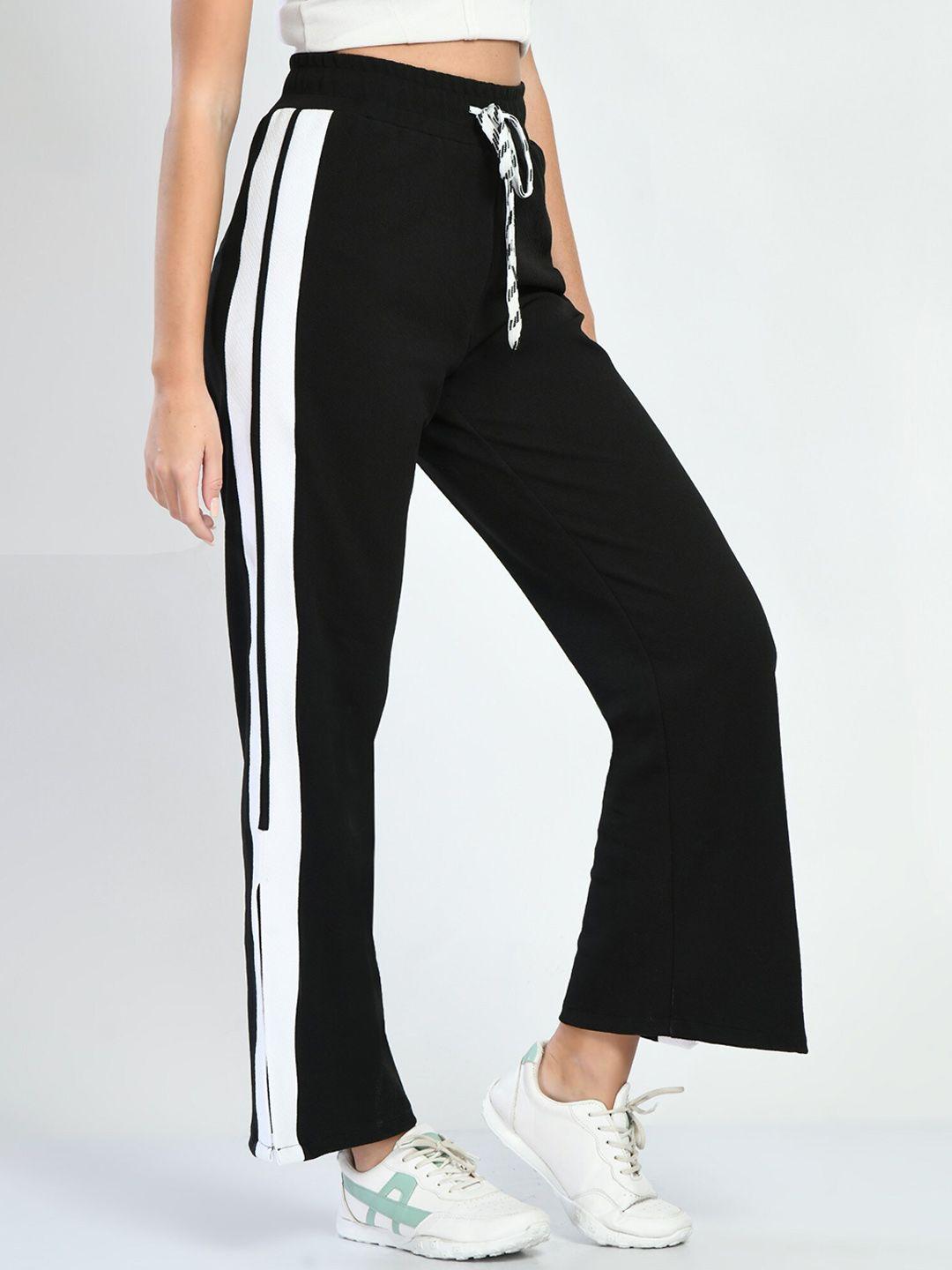 moshe women side stripes relaxed fit high-rise parallel trousers