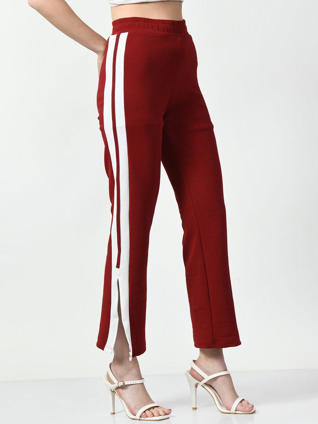 moshe women side stripes relaxed fit high-rise trousers