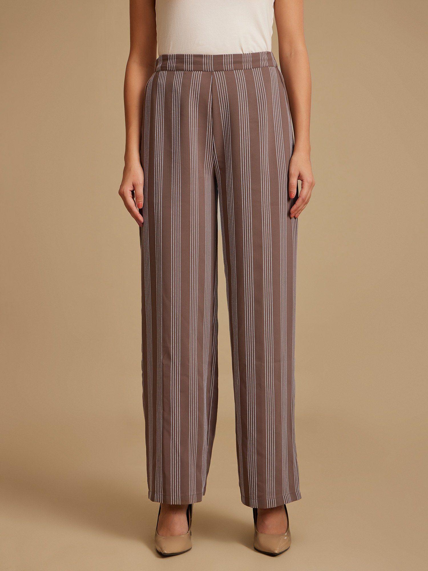 moss stipes printed straight trouser