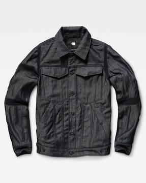 motac slim fit denim jacket with flap pockets