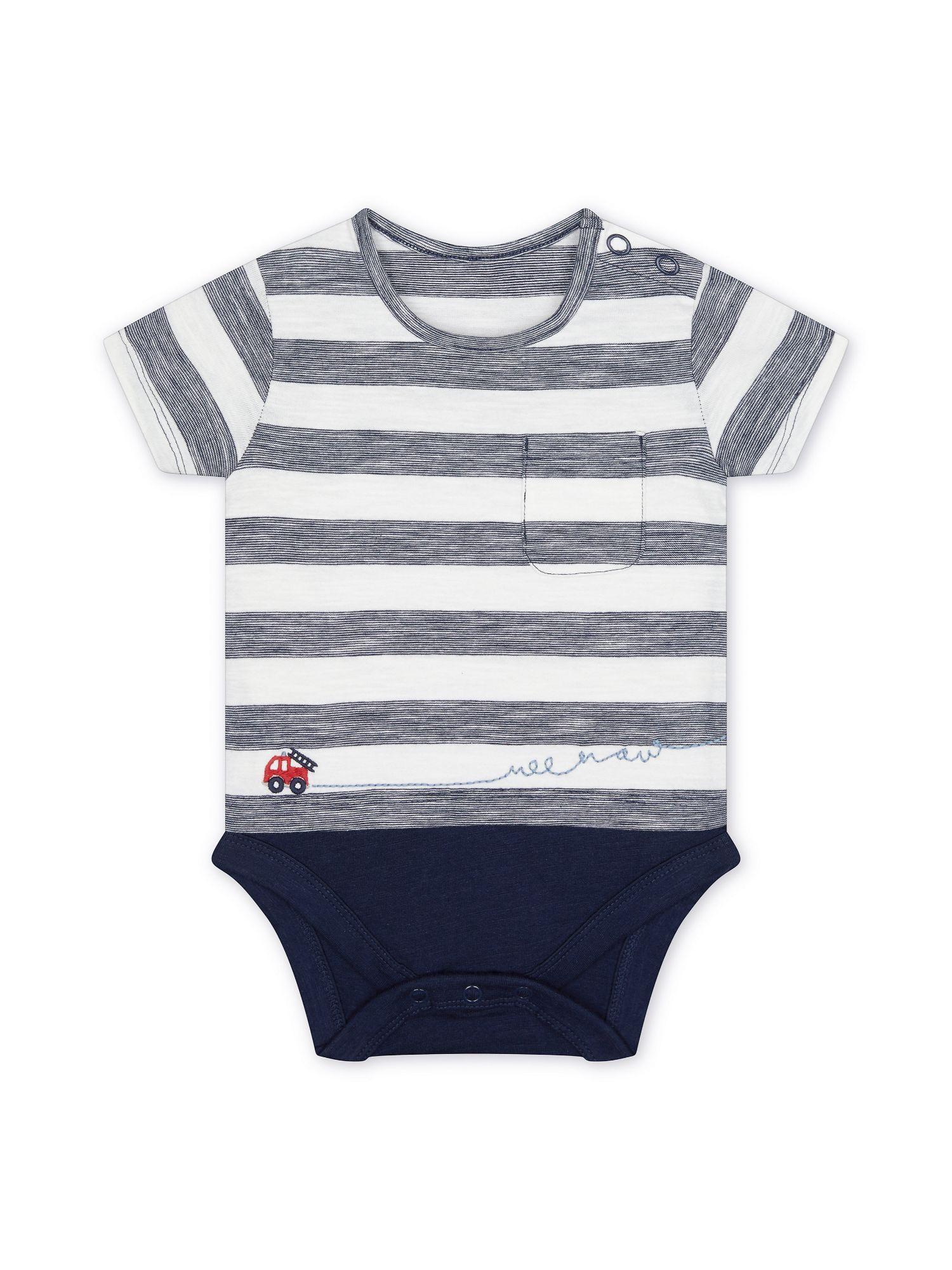 mother care striped, fire engine bodysuit