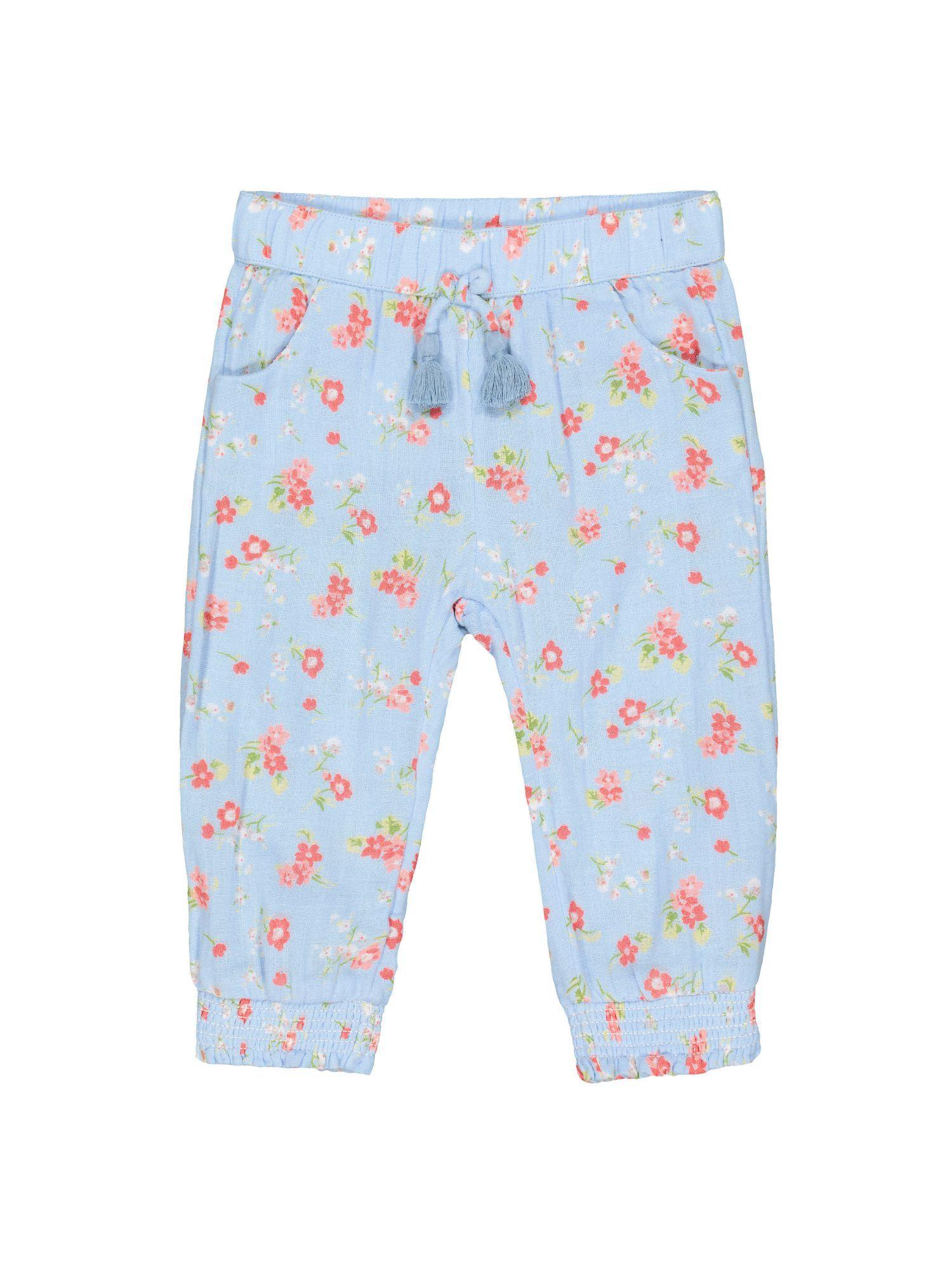 mother care blue floral woven trousers