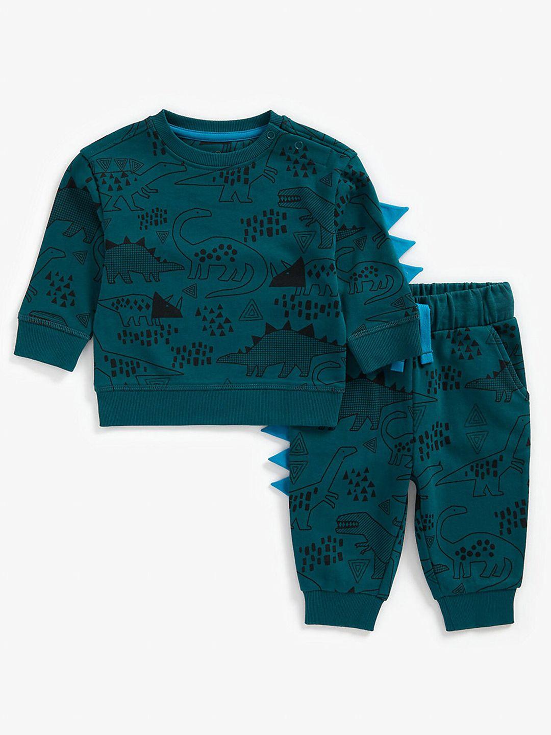 mothercare boys graphic printed pure cotton t-shirt & trousers