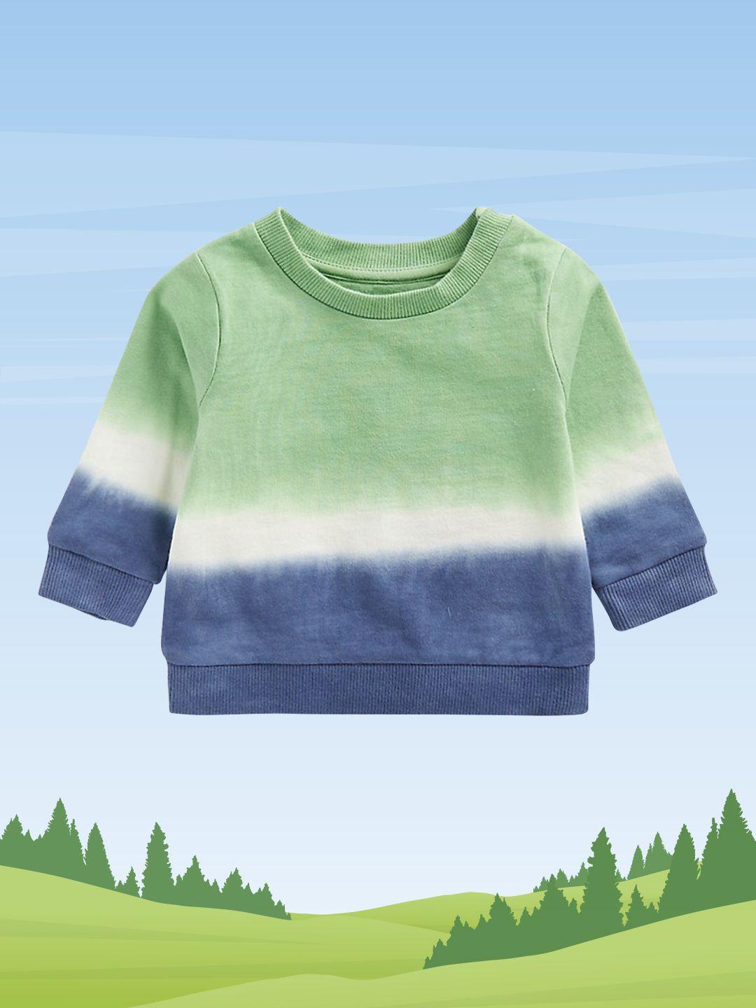 mothercare boys green & blue tie & dye pure cotton pullover
