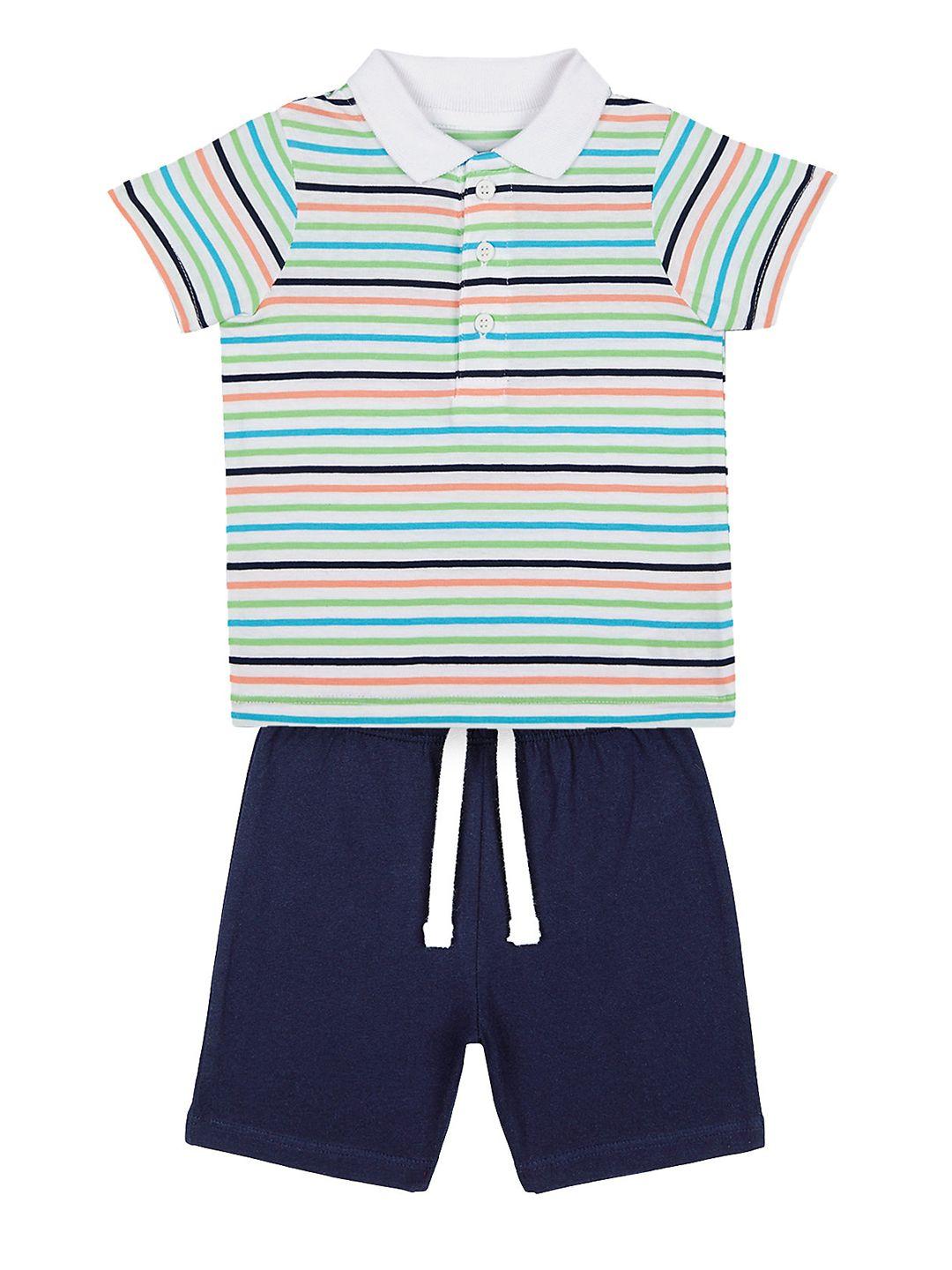 mothercare boys multicoloured striped t-shirt with shorts