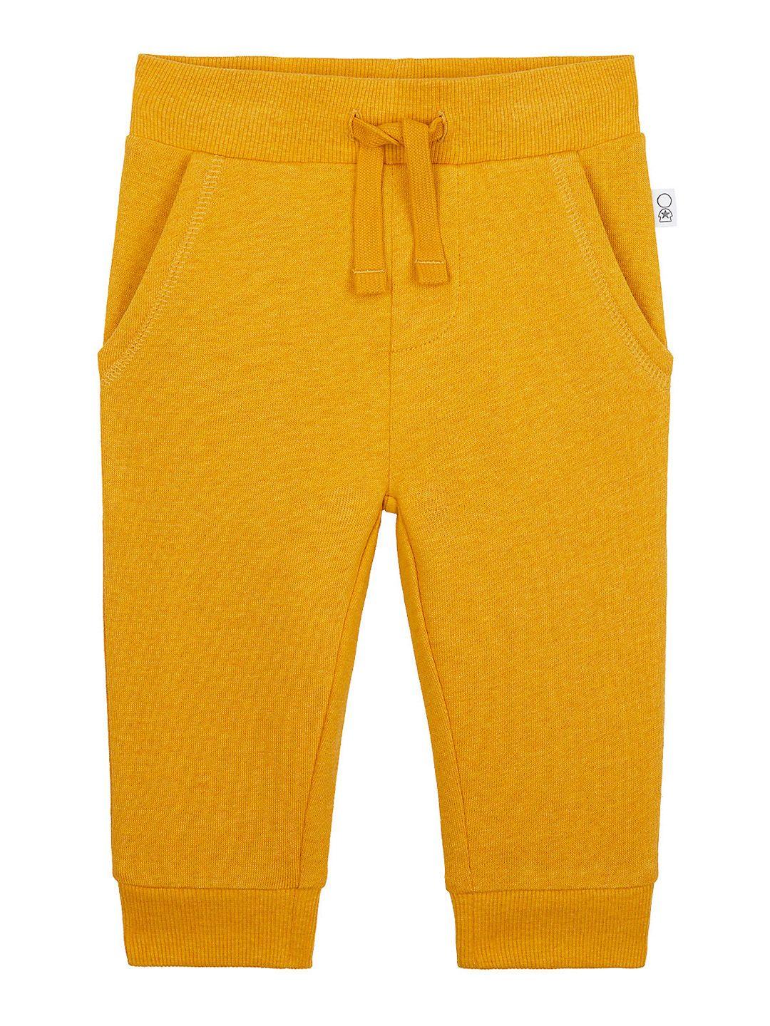 mothercare boys mustard yellow pure cotton joggers