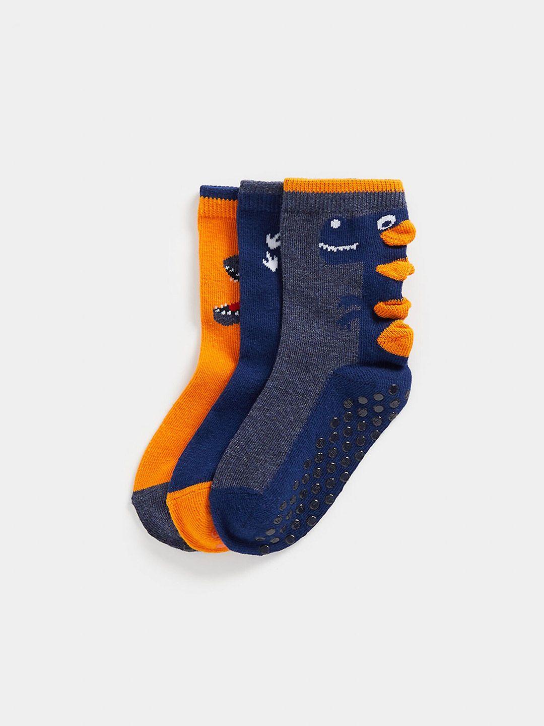 mothercare boys pack of 3 patterned pure cotton ankle-lengthsocks