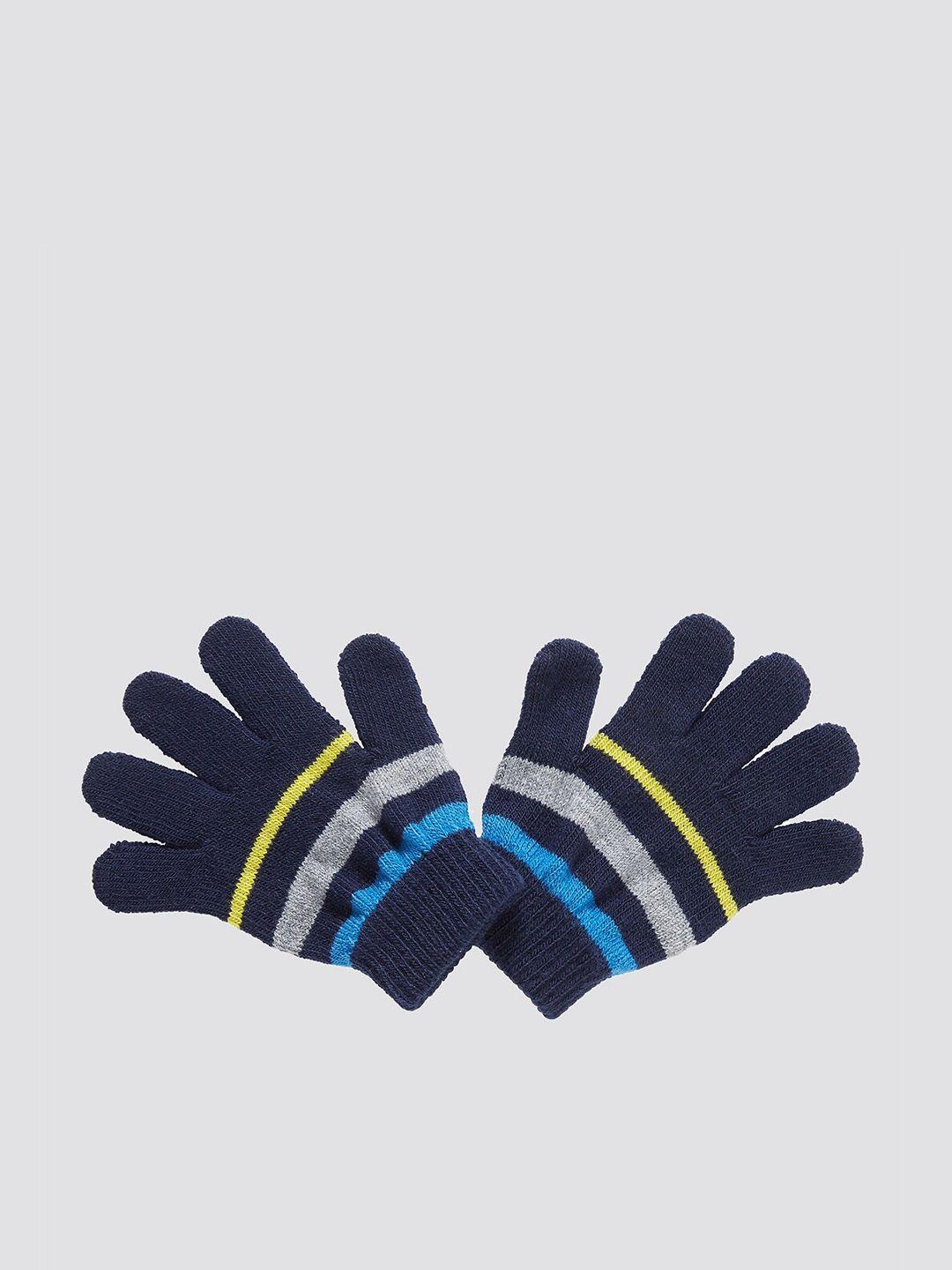 mothercare boys striped acrylic winter gloves