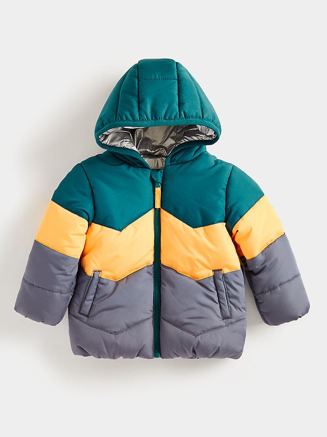 mothercare boys striped hooded padded jacket