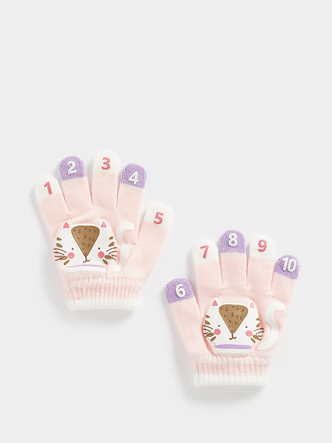 mothercare girls patterned winter gloves