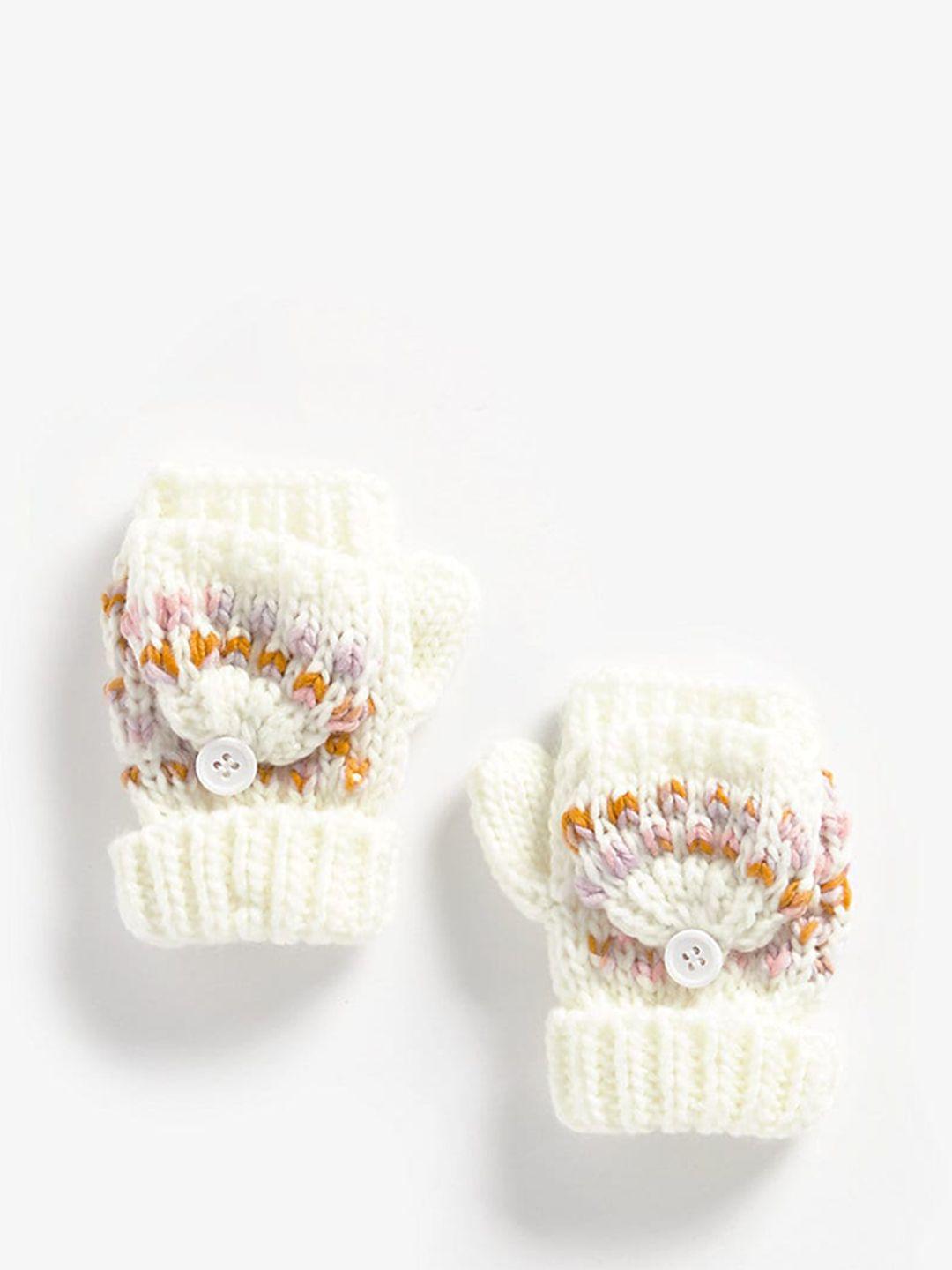 mothercare girls self design acrylic mittens