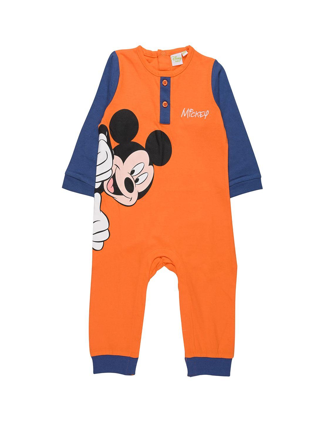mothercare infant boys mickey mouse printed cotton romper