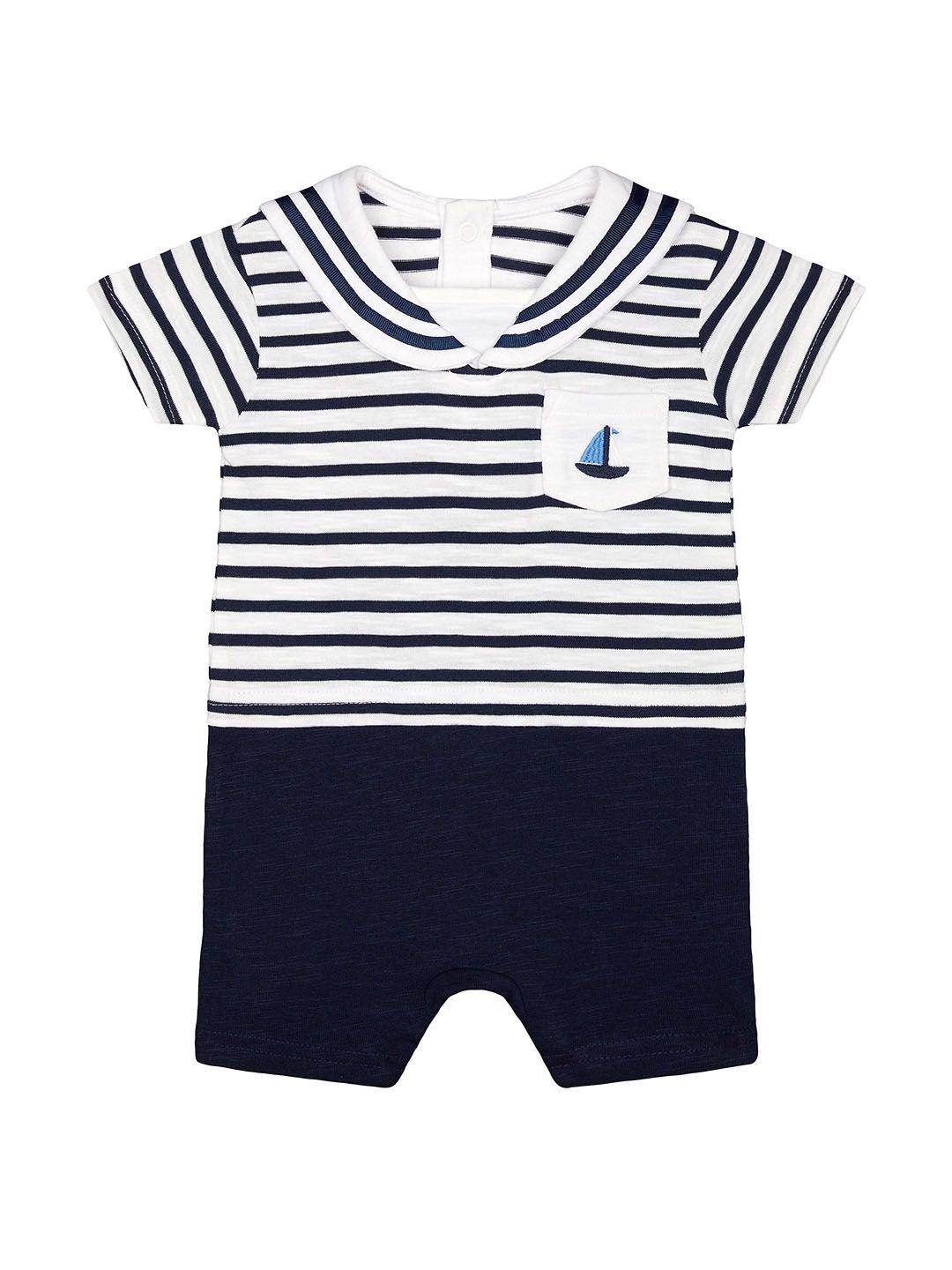 mothercare-infant-boys-navy-blue-&-white-cotton-striped-rompers