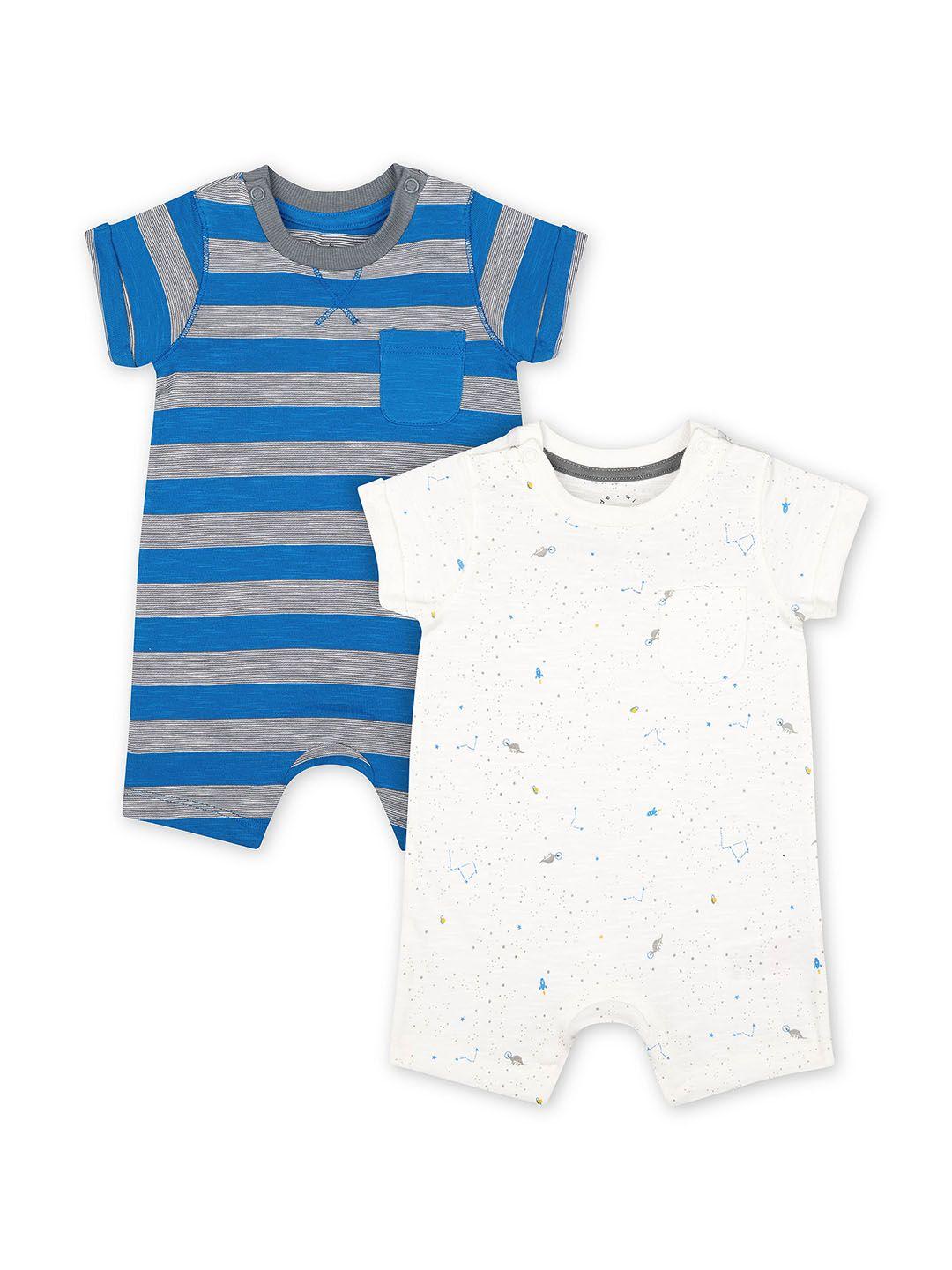 mothercare infant boys pack of 2 cotton rompers