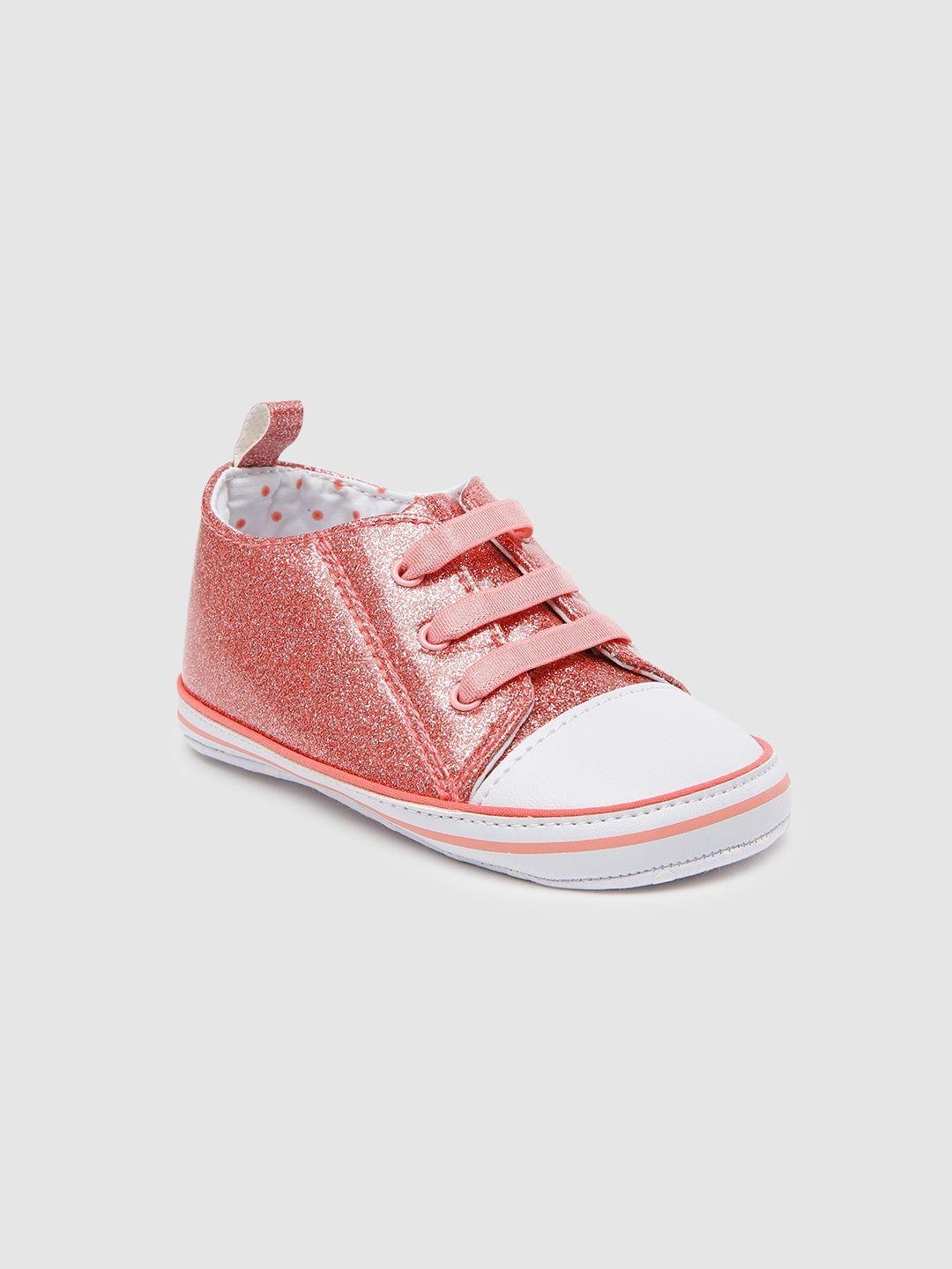 mothercare infant girls coral pink solid booties