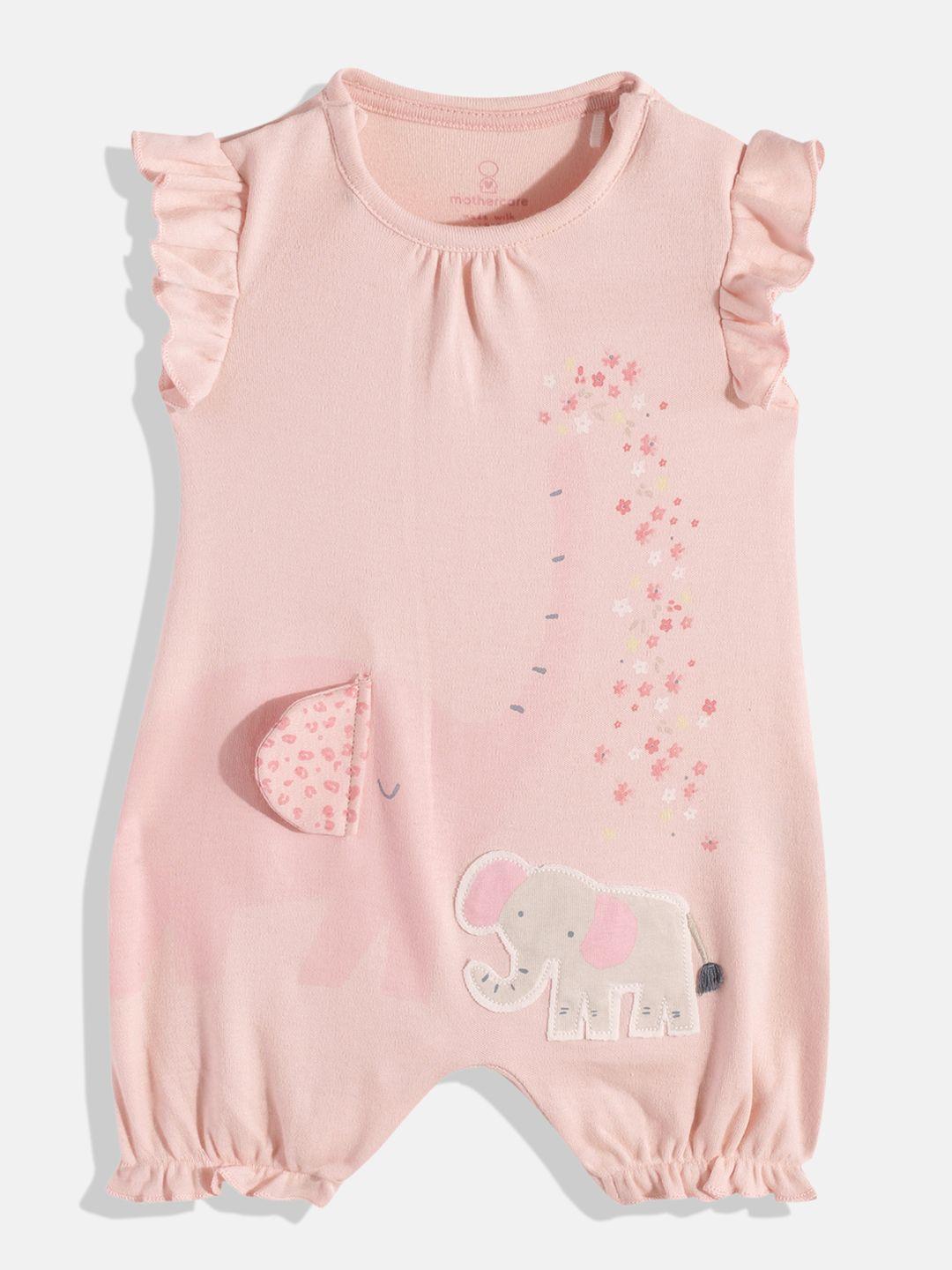 mothercare infant girls printed pure cotton rompers