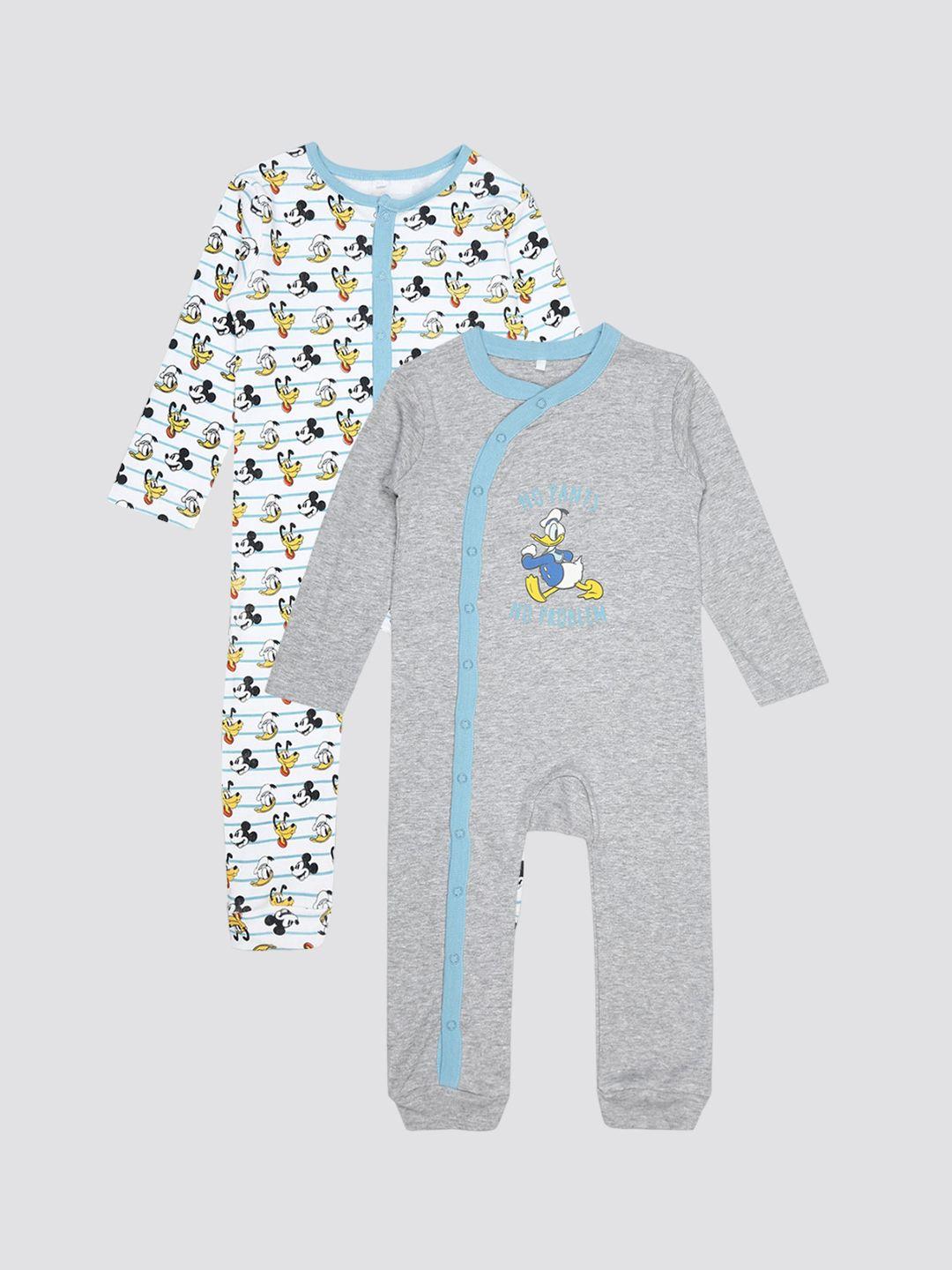mothercare infants kids pack of 2 pure cotton printed rompers