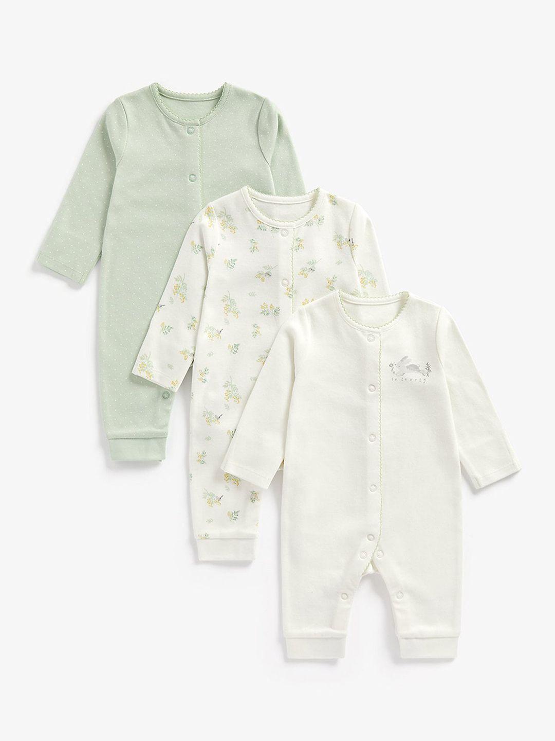mothercare infants set of 3 cotton printed rompers