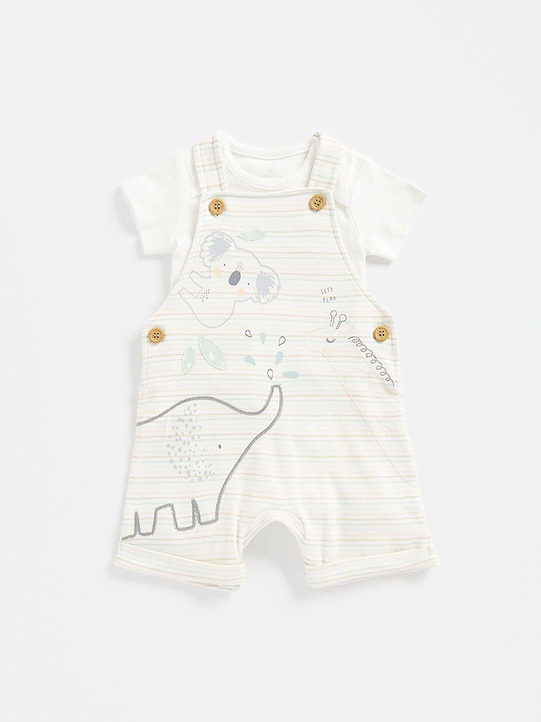 mothercare infants striped pure cotton dungarees with body suit