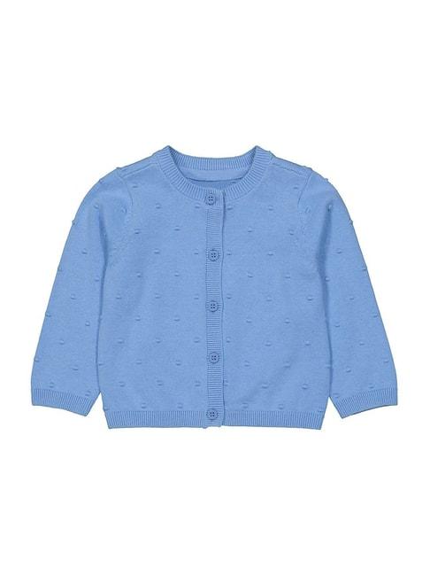 mothercare kids blue cotton textured pattern full sleeves cardigan